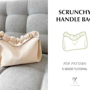 Chouchou avec poignée pour sac à main, patron de couture PDF imprimable téléchargement immédiat DIY