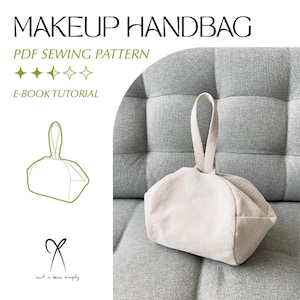 Patrón de costura para bolso de maquillaje (PDF, imprimible, descarga instantánea)