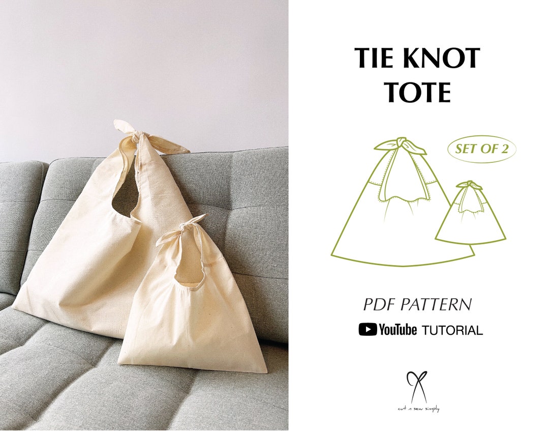 Tie Knot Tote Bag Sewing Pattern PDF Printable Instant Download DIY ...