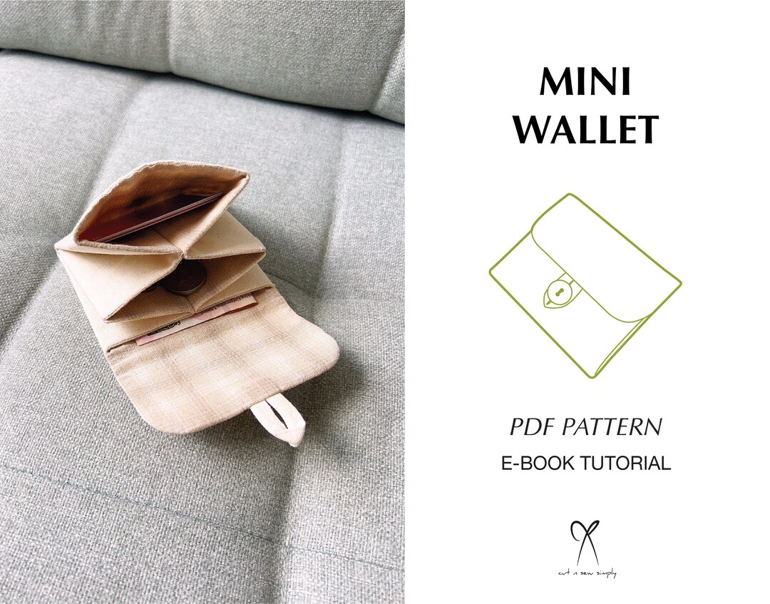 Mini Wallet Coin Purse Pattern Sewing PDF Printable Instant Download