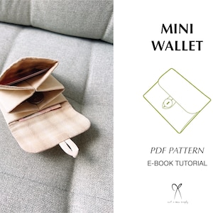 Mini carteira porta-moedas padrão de costura PDF para impressão Download instantâneo DIY Tamanho único