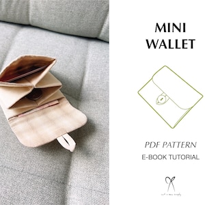 Mini Wallet Coin Purse Pattern Sewing PDF Printable Instant Download Beginner level DIY One Size