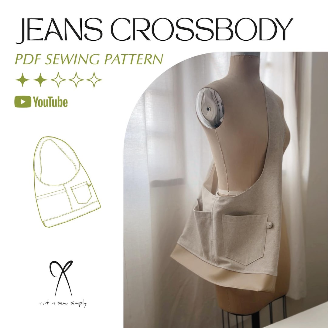 Jeans Crossbody Shoulder Bag Sewing Pattern PDF Printable Instant ...