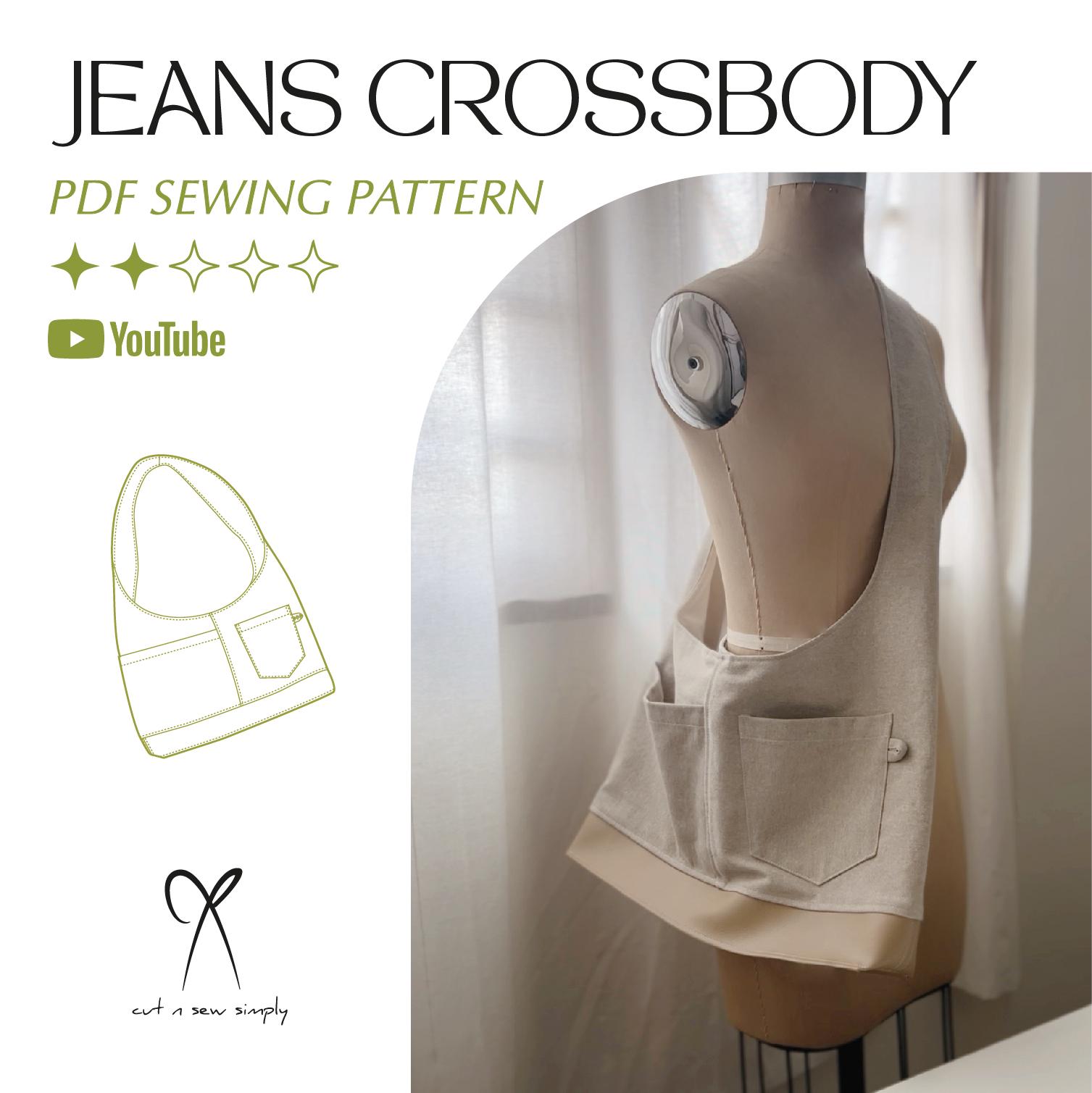 Jeans Crossbody Shoulder Bag Sewing Pattern PDF Printable Instant ...