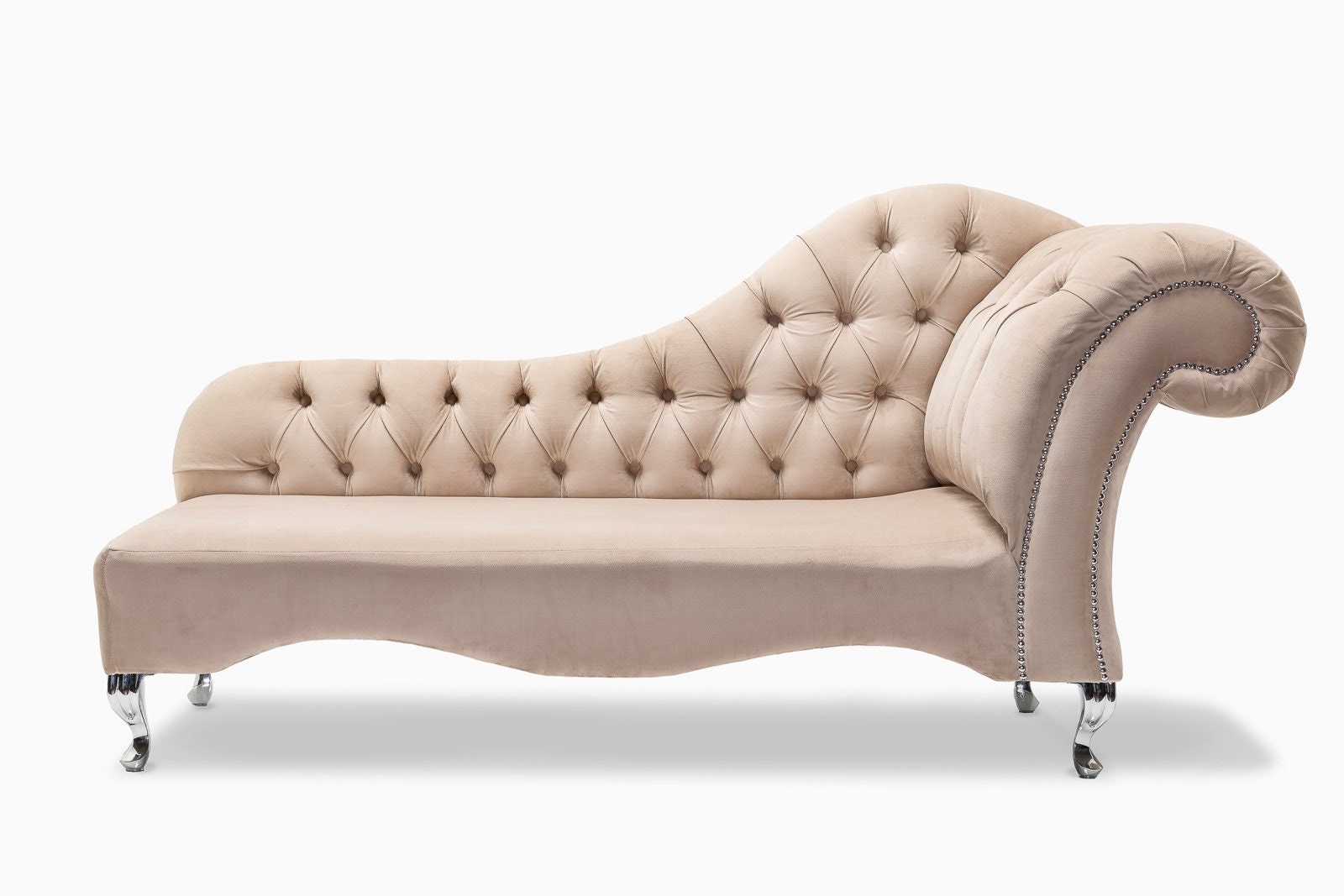 Chesterfield Furniture Chaise Lounge Day Bed Ivory White Etsy