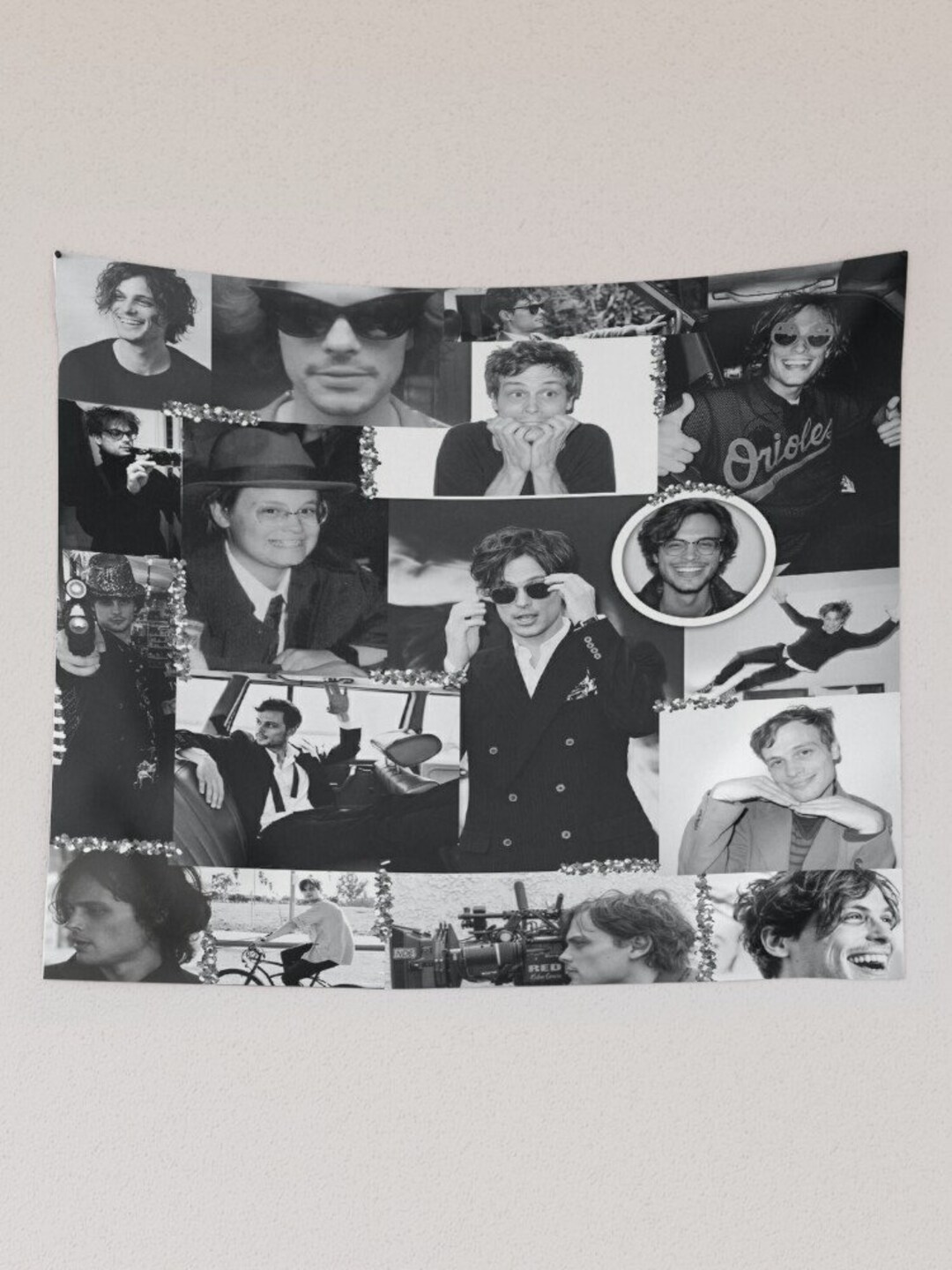 Matthew Gray Gubler Collage Wall Tapestry, Spencer Reid Mandala