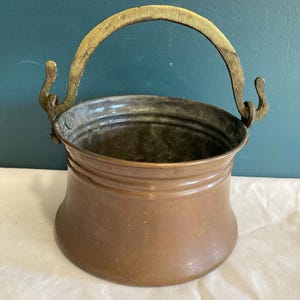 Antique Copper Pot with Brass Handle