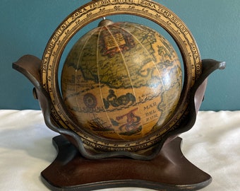 Vintage Italian Old World Desk Globe