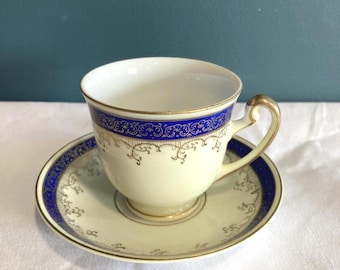 Regal China Demitasse Purple and Gold Tea Cup & Saucer