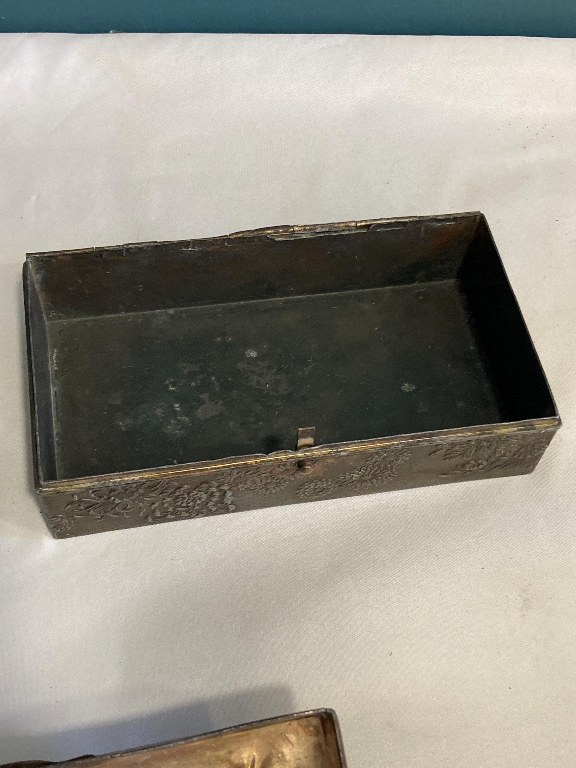 Antique Japanese Copper Box With Ornate Dragon Lid - Etsy
