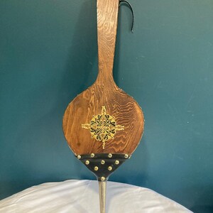 Midcentury Wood & Brass Fireplace Bellows