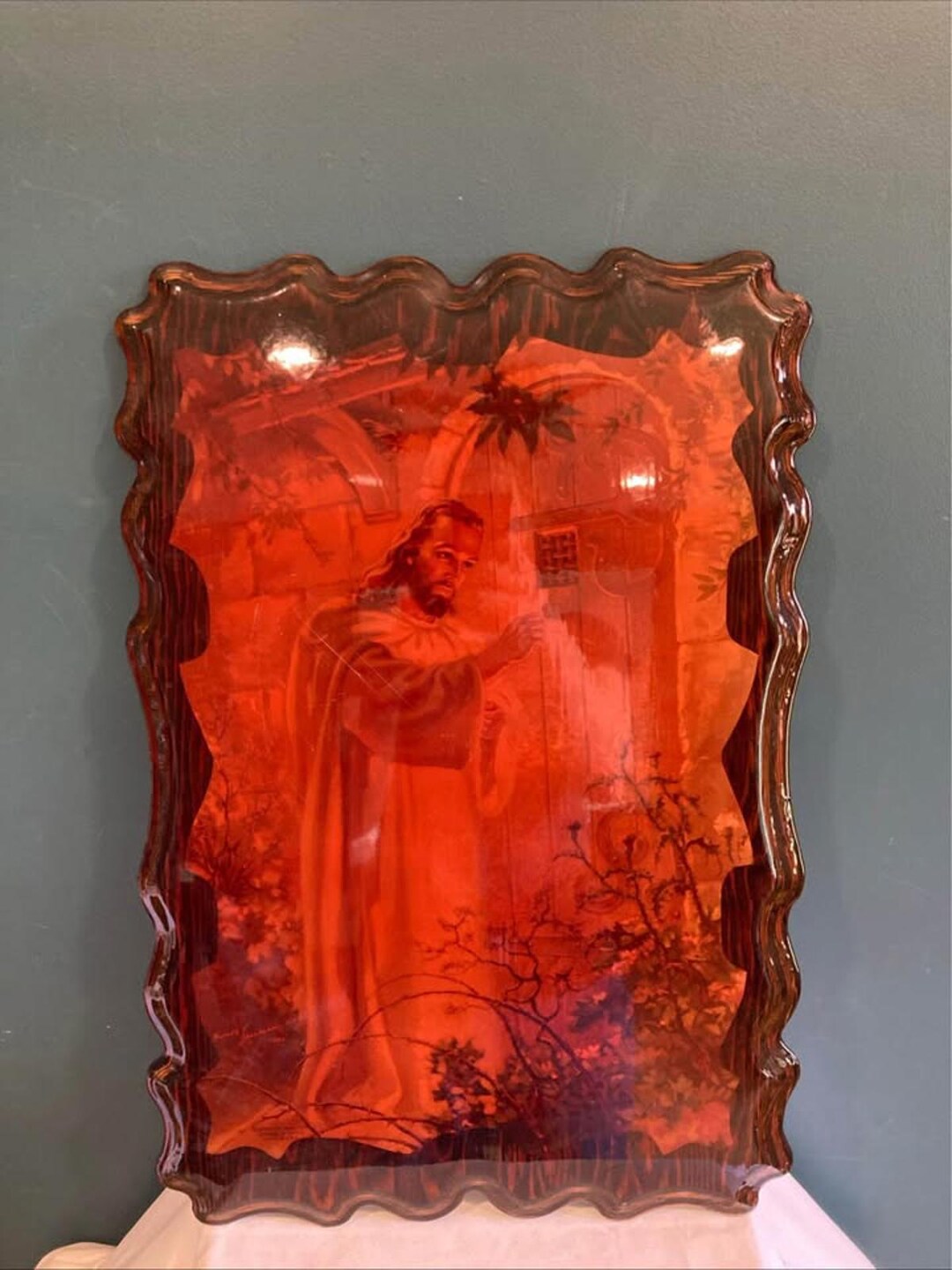 Vintage Jesus Knocking at the Door Lacquered Wood Decor - Etsy