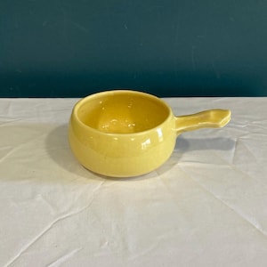 Vintage McCoy Pottery Yellow Bowl with Handle