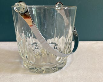 Vintage Crystal Ice Bucket with Removable Handle