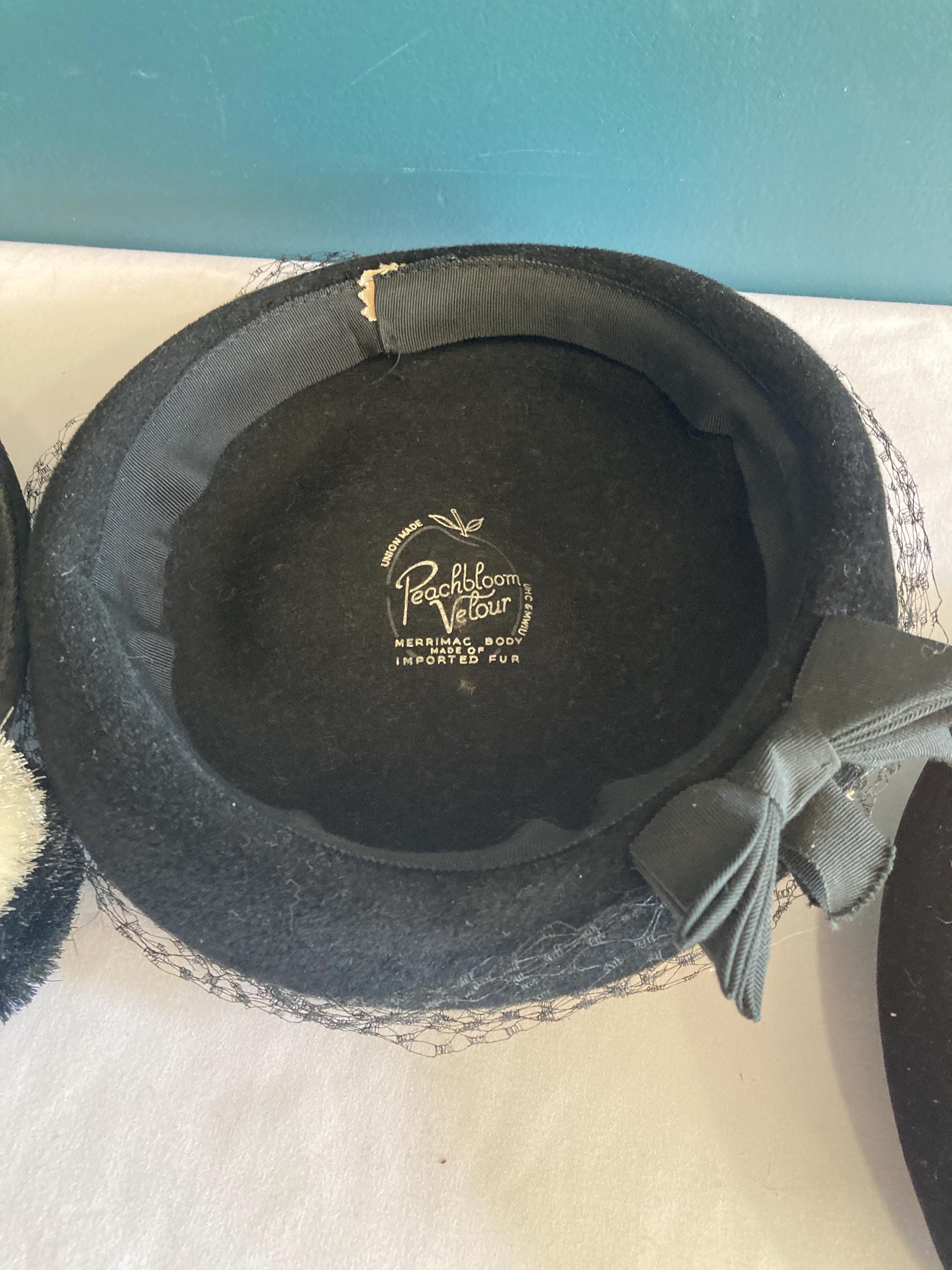 Bette Boutique Vintage Black Velour Veiled Hat Vintage Black Women main image 3