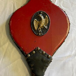 Vintage Red Fireplace Bellows with Eagle Emblem