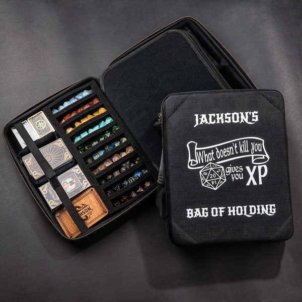 DND Travel Bag, Dice Storage, Dungeons and Dragons Gift, RPG Gift, Personalized Gift, Graduation Gift, Gift for Him, Gifts for Couples, Gift