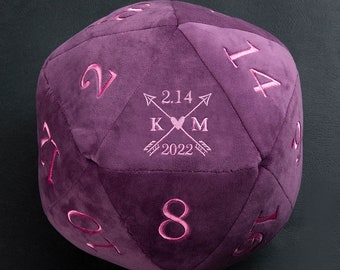 Personalised D20 Dice Pillow, Dungeons and Dragons, Role Playing Games Gift, Housewarming Gift, DND Gift, Gift for Her, Gifts for Him, Gifts