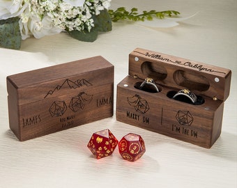 Personalized DND Ring Box, Wedding Box, Valentine's Day Gift,Anniversary Gift,DND Gift,Gift for Wife,Gift for Her,Gift for Role Game Players