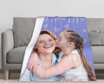 Custom Blanket with Photos for Mothers, Family Photo Memorial Throw, Mother's Day Gift, Birthday Gift, Housewarming Gift, Gift for Her, Gift