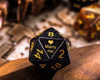 Custom D20 Dice For Proposal, Dungeons & Dragons, Wedding Gift,Valentine's Day Gift,DND Jewelry Gift,Gift for Couples,Gift for Role m Player