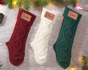 Calza familiare con monogramma personalizzato, calza a maglia, decorazione natalizia, regalo di Natale, regalo di buone feste, regalo per la famiglia, regalo per i bambini