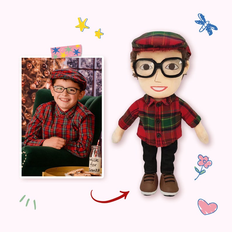 Custom-made plush toy based on a child’s picture