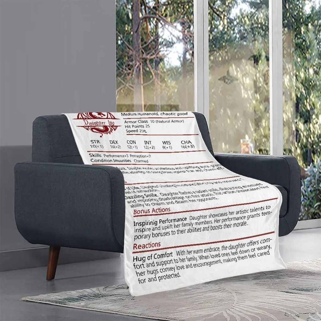 Personalised DND Blanket, Dungeons and Dragons, DND Gift, Housewarming