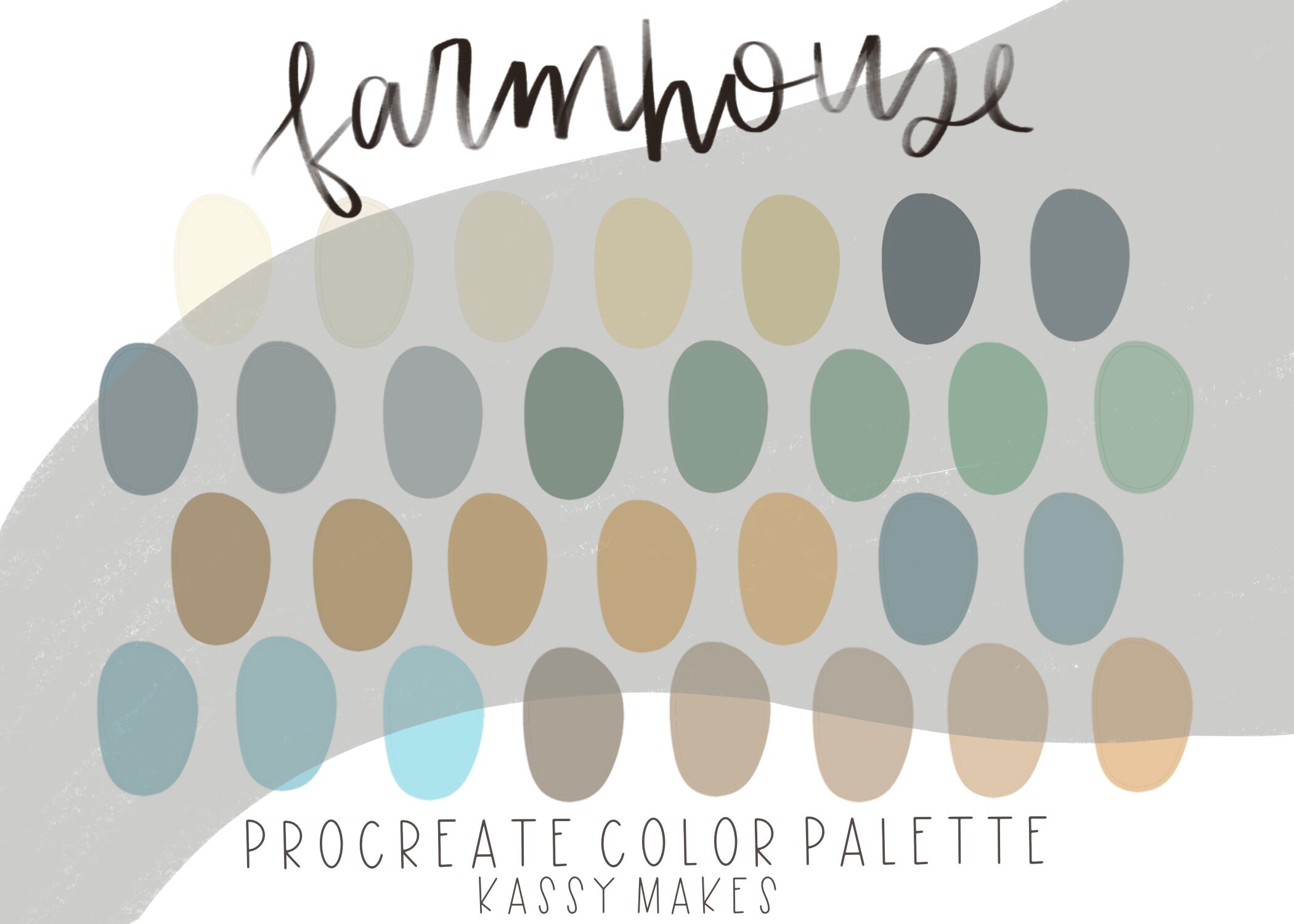 Farmhouse Color Palette/ procreate swatch | Etsy