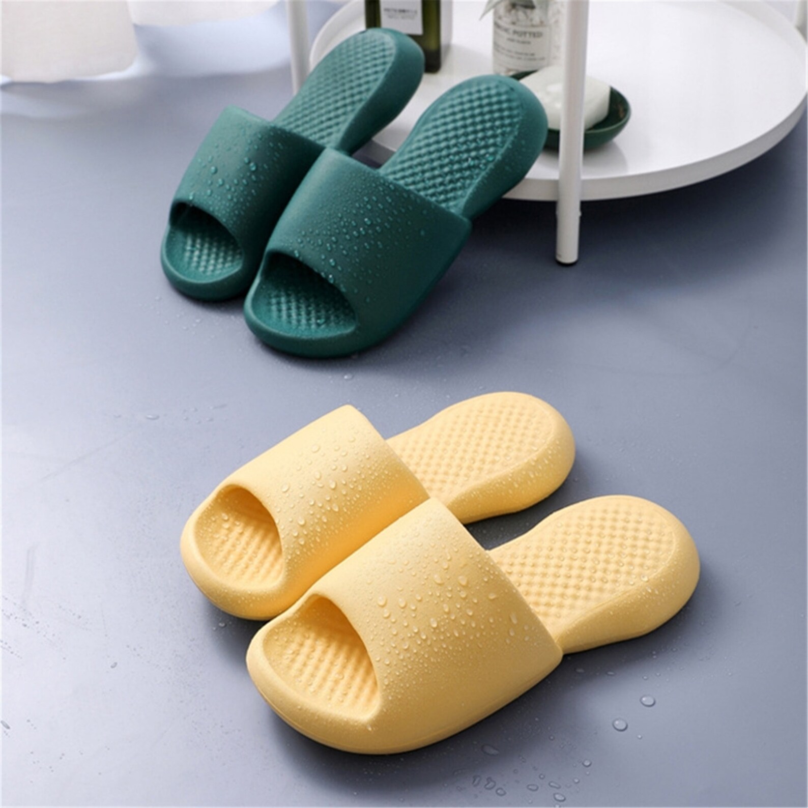plastic slippers with bow