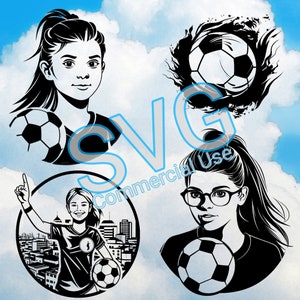 Fußball-Mädchen, Fußball-Mädchen, Fuß, SVG-BUNDLE, herunterladbare Dateien, Cricut, Brother Scann and Cut, Silhouette, kommerzielle Nutzung