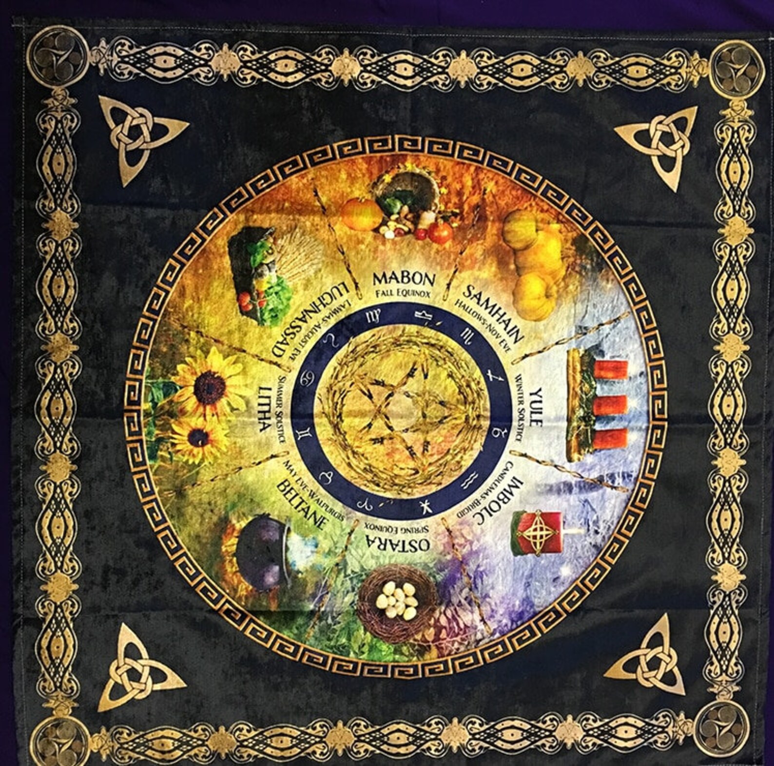Druid Calendar Celtic Wheel of the Year Velvet Tablecloth or Etsy