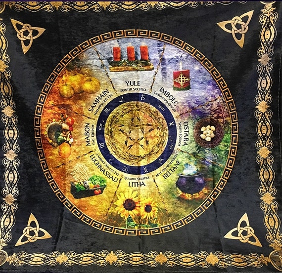 Druid Calendar Celtic Wheel of the Year Velvet Tablecloth or Etsy