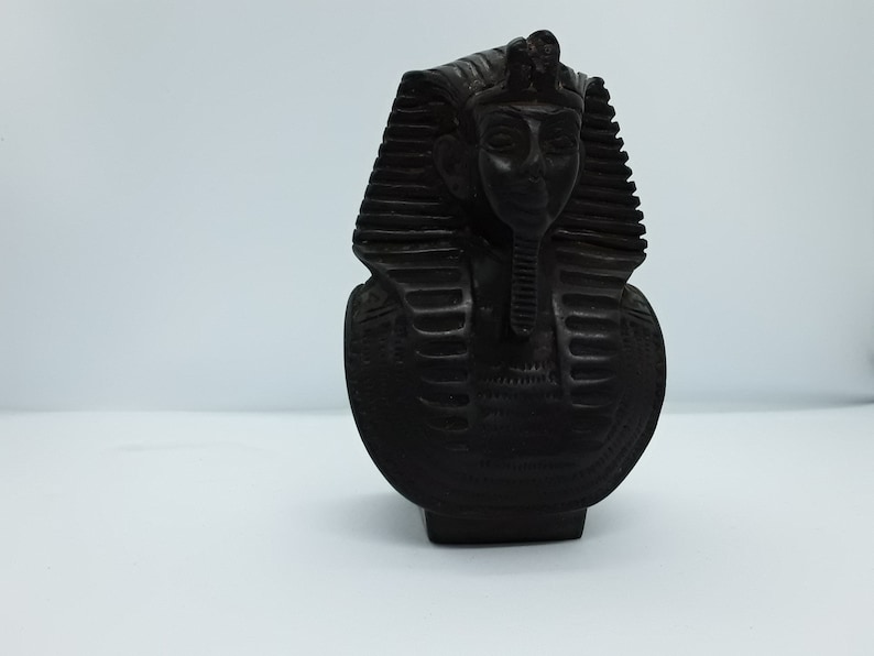 Pharaoh King Tut Tutankhamun / Tutankhamen Bust, Vintage 70s Black ...