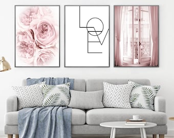 Paris Fashion Art Prints: Romantic Home Decor (Set of 3) (Digital Download)