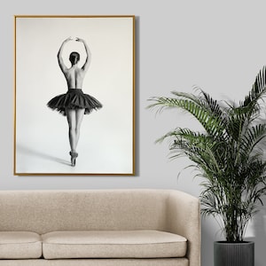 Ballerina Monochrome, Black ansd White, Luxury Designer Printable Fashion Wall Art. Digital Download.