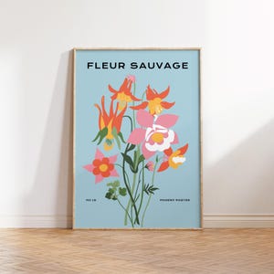 Wildflower Botanical Print: Modern Floral Wall Art (Digital Download)