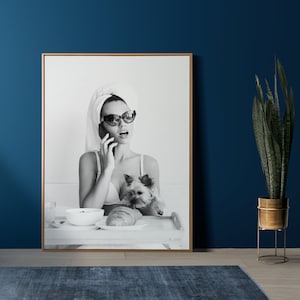 Fashion Model Print: Chic Black and White Wall Art (Digital Download)