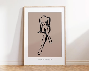 Minimalist Female Figure Line Art Print: Abstract Simplicity (Digital Download)