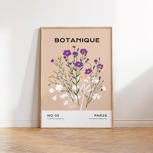 Minimalist Purple Floral Print: Modern Botanical Wall Art (Digital Download)
