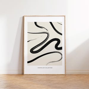 Abstract Brush Stroke Line Art Print: Minimalist Home Decor (Digital Download)