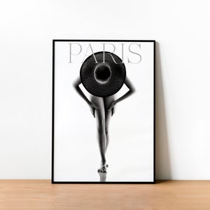Paris Fashion Print: Lady with Hat, Designer Wall Art (Digital Download)
