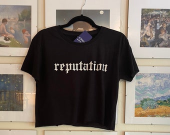 Black Reputation crop top | Taylor Swift Reputation t-shirt | Reputation Album shirt