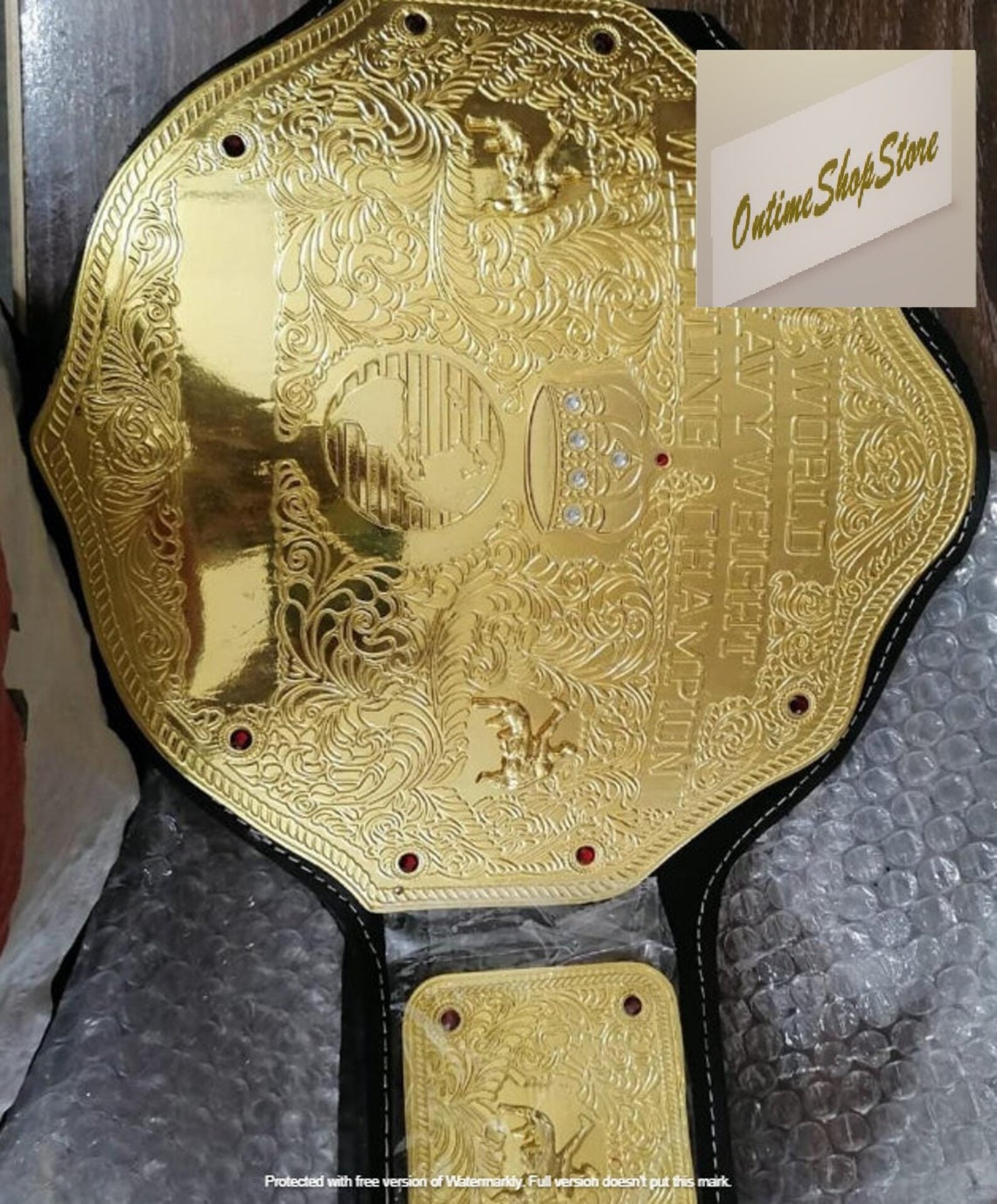 WWE big gold belt WWE Authentic Wear championship Gold Etsy