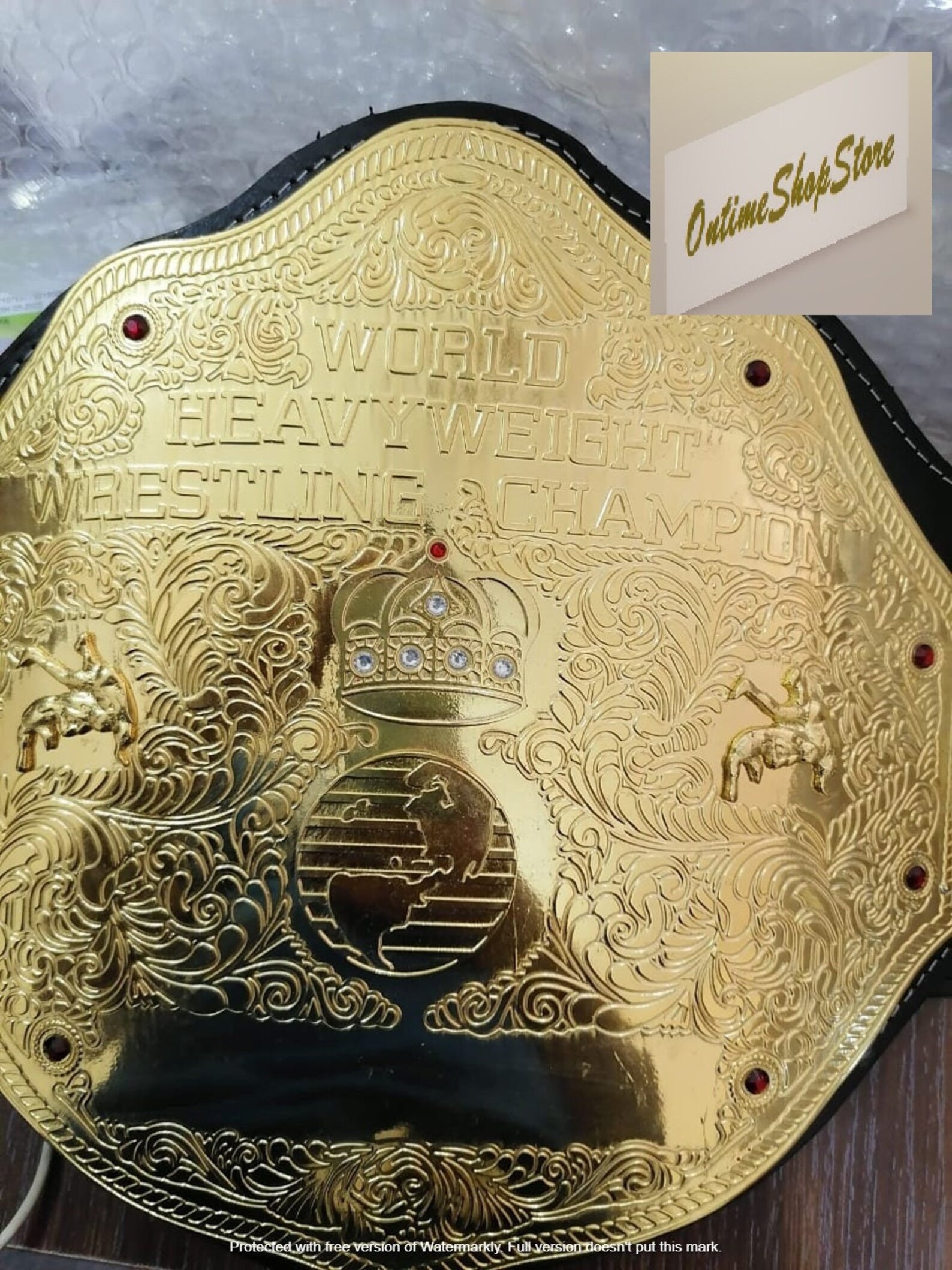 WWE big gold belt WWE Authentic Wear championship Gold Etsy