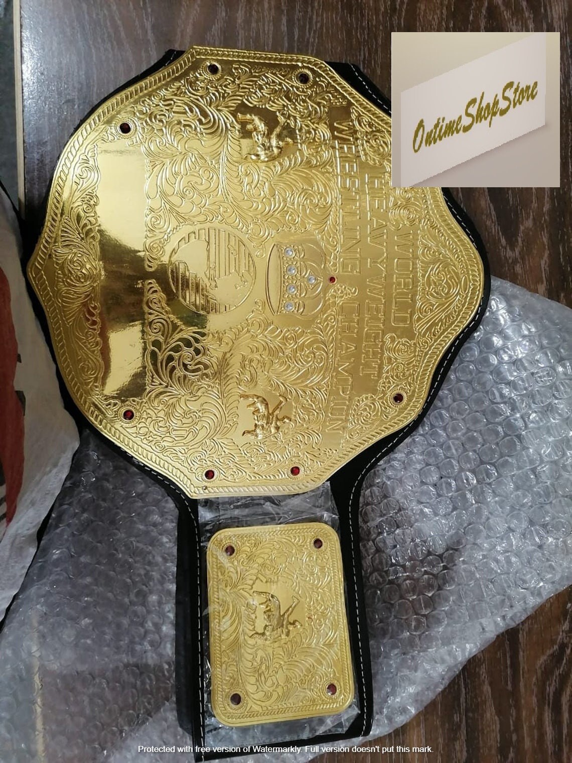 WWE big gold belt WWE Authentic Wear championship Gold Etsy