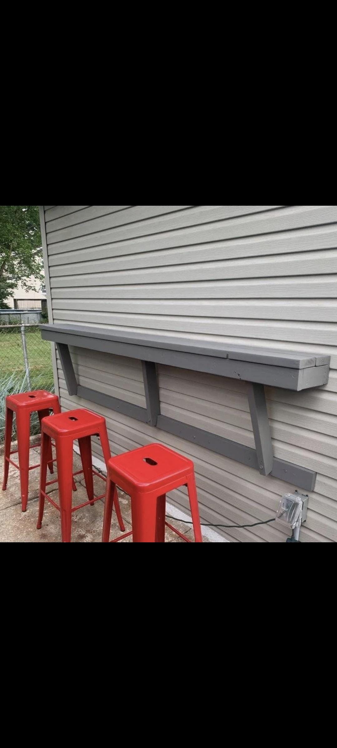 Custom-made, Wall-mounted Outdoor Bar Table (MADE TO ORDER) - Etsy