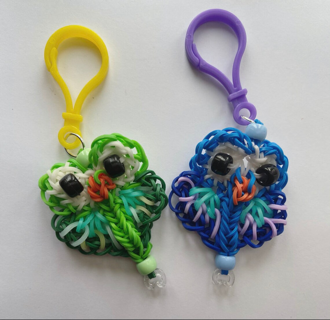 Owl Keychains Rainbow Loom Charms. Etsy