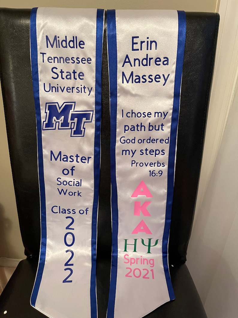 Graduation Stole/ Custom Graduation Stole/graduation Sash/ Etsy