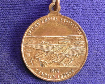 大英帝国博覧会 1924年　ロンドン　記念銅メダル British Empire Exhibition 1924 Brass Souvenir Medal With St